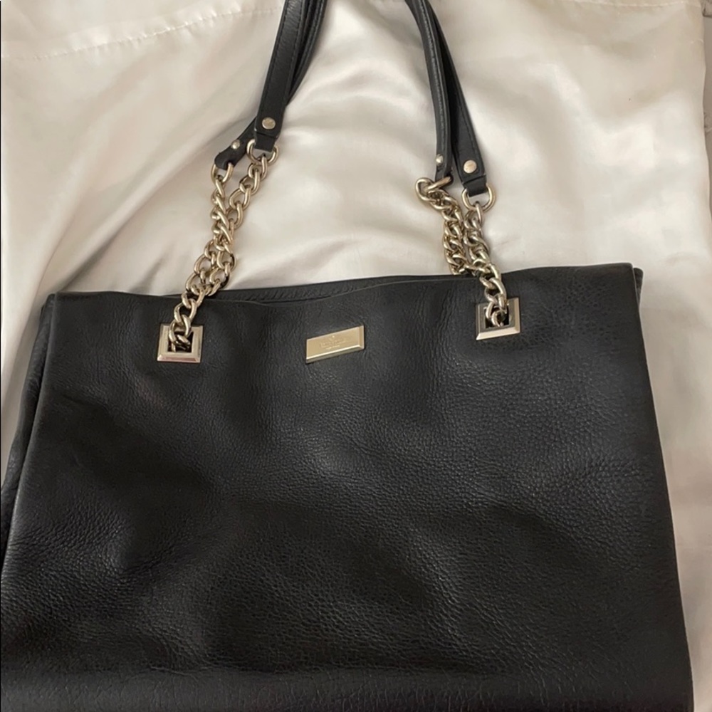Kate Spade Black Leather Tote Bag